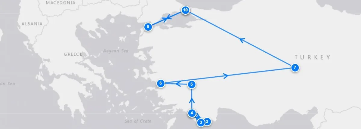 Grand Turkey Tour route map
